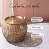 Opulent Rattan Side Table in Brown Colour