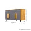 Hexa Red Multipurpose Storage Cabinet With 2 Drawer 4 Door in Giant Wood And Slate Grey Colour