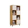 Hexa Engineered Wood Bookshelf Multipurpose Storage Rack in Giant Wood and Frosty White