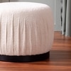 Luxe Collection Cream Fabric Pouf Ottoman