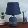 Linear Pattern Artisan Table Lamp Blue Base