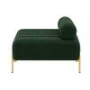 Doe Buck Luxury Boucle Accent Lounge Chair in Green Colour with Gold Metal Legs