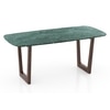 Adria Jade Green Marble 6 Seater Dining Table With 6  Ollie Dining Chairs (Finish : Jade Green, Chair Colour : Deep Olive Velvet)
