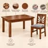 Globally Indian Ankura Solid Sheesham Wood 4 Seater Dining Table Set 4 Chairs Grey