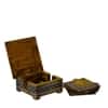Desert Art MDF Hand Painted Yellow Tea Coaster Set with 6 Coasters and Holder