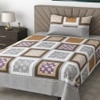 Una Multicolor Geometric 290 TC Cotton Flat Single Size Bedsheet with 1 Pillow Cover – Threads