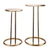 Slanted Nesting Raw Antique Gold Metal Side Tables Set of 2 in Gold Colour