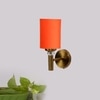 Devansh Metal Electric Wall Light in Gold Colour with Orange Shade Count of 1 Light