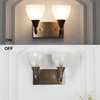 Minimal 2 Light Metal Antique Brass Finish Wall Light With Frosted White Glass