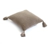Moss Knit Brown Melange Cotton Cushion Cover 16X16  Inches
