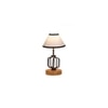 Reign Multicolor cotton Table lamp with Wood & Iron Base