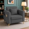 Daraco Velvet 1 Seater Sofa in Dark Grey Color