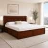 Nivaan Solid Wood Compact Queen Bed Box Storage Provincial Teak Finish Mattress 60 x 72 Inches