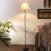 Harper Zig Zag Iron Floor lamp with Cotton Conical off-white shade (Z30)