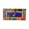 Wooden 3D Handmade Rectangle Wall Art in Blue with Krishna