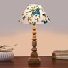 Devansh Multicolor Cotton Table Lamp With  Wood Natural Base (10X10X21 Inches)-38