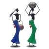 Desert Art Metal Handpainted Lady Figurine with Tealight Holder Set of 2