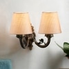 Devansh Metal Electric Wall Light in Antique Gold Colour with White Shade Count of 2 Lights
