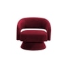 Aracell Swivel Solid Wood Round Chair in Maroon Colour