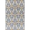 Jaipur Rugs Soft Geometric Wool 5x8 Feet Aegean Blue And Antique White Dhurrie Carpet