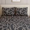 Dark Grey Abstract 210 TC Mix Cotton Flat Single Bed Size Bedsheet With 2 Pillow Cover From Threads