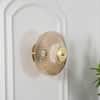 Maloto Amber Luster and Brass Metal Wall Light