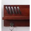 MDF Wood Wall Shelf with 3 Key Hooks in Brown Colour
