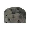 Dallas Solid Wood Accent Round Set of 2 Ottomans in Iron Grey Velvet Upholstery