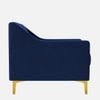 Fame  Velvet 1 Seater Sofa in Navy Blue Colour