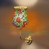 Devansh Metal Electric Wall Light in Gold Colour with Multicolor Shade Count of 1 Light