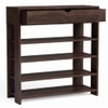 Meridian Solid Wood Shoe Rack in Walnut Finish