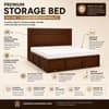 Sahaj Solid Wood Compact King Bed Box Storage Provincial Teak Finish Mattress 72 x 72 Inches