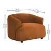 Morgen Boucle Fabric 1 Seater Sofa In Orange