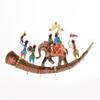 Desert Art Metal Handpainted Royal Baarat Bhopu Wall Hanging with LED in Golden Colour