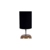 Marilynne Black Fabric Shade Table Lamp with Natural Wooden Base