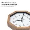 Tan Wooden Octagonal Wall Clock with Warm Rustic Finish