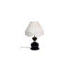 Atreus Off White Fabric Shade Table Lamp with Black Iron Base