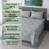 Isla Green Floral 400 TC Cotton Flat Super King Size Bedsheet with 2 Pillow Covers – Threads