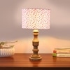 Devansh Multicolor Cotton Table Lamp With  Wood Natural Base (7X17.5 Inches)-16