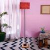 Earvin Maroon Cotton Shade Floor Lamp