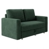 Alfon 2 Seater Velvet Pull Out Sofa Cum Bed with Storage In Green