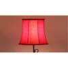 Ella Red Fabric Floor Lamp with Black Iron Base