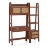 Strava Solid Wood and Cane Study and bookshelf with in Honey Finish