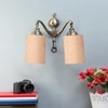 Devansh Metal Electric Wall Light in Beige Colour with Beige Shade Count of 2 Lights
