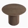 Velin Round Solid Mango Wood Pedestal Dining Table Silver Oak