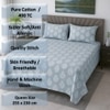 Qira Blue & Green Floral 400 TC Cotton Flat Queen Size Bedsheet with 2 Pillow Covers – Threads