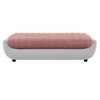 Marko Velvet 2 Seater 4 Feet Ottoman Bench in Peach & Grey Color