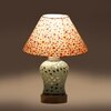 Devansh Conical Multi Cotton Shade Lamp With Wood & Mosaic Glass Base For Decoration/Office/Home/Gifting/Study For Decoration/Office/Home/Gifting/Study -(10X10X14.5) Inches -A