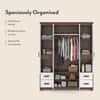 Miller 4 Doors 2 Drawers Wardrobe With Mirror and Lock in Two Tone Finish
