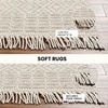 Geometric & Stripes Ivory Wool Rug